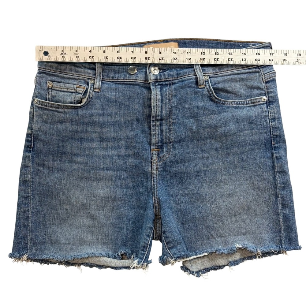 Seven7 Luxe Vintage Distressed Raw Hem‎ Denim Cutoff Shorts Blue - Picture 5 of 7